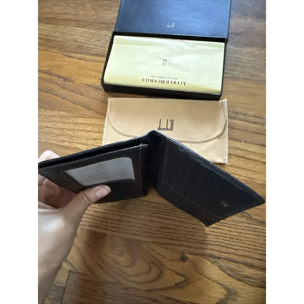 Vintage ALFRED DUNHILL Long Leather Wallet with ID Window - Boxed